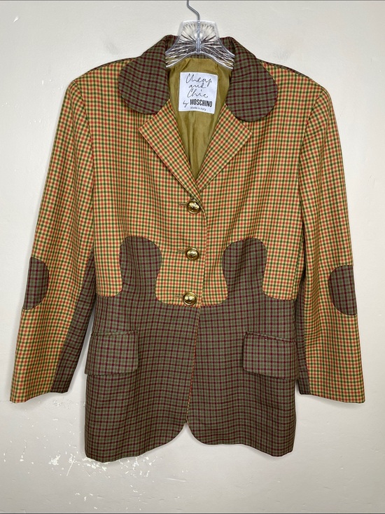 Moschino Jackets & Blazers - RARE 90’s MOSCHINO Cheap & Chic PUZZLE Blazer Italian Virgin Wool Plaid 8
